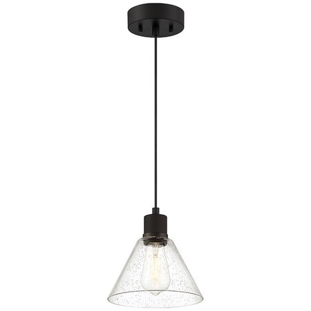 Access Lighting Port Nine Martini, Martini LED Pendant, Matte Black Finish, Seeded Glass 63140LEDDLP-MBL/SDG